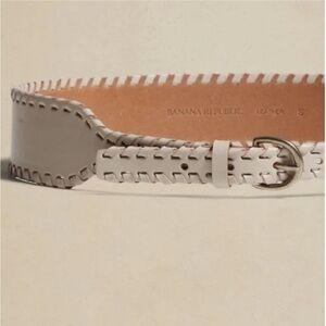 Banana Republic White Leather Whipstitch Belt